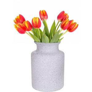 Bloemenvaas Dubai - grijs graniet - glas - D14 x H20 cm