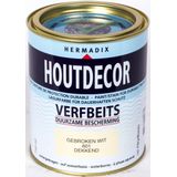 Hermadix Houtdecor Verfbeits Dekkend - 0,75 Liter - 601 Gebroken Wit