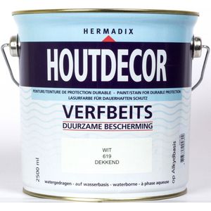 Hermadix Houtdecor Verfbeits Dekkend - 2,5 Liter - 619 Wit