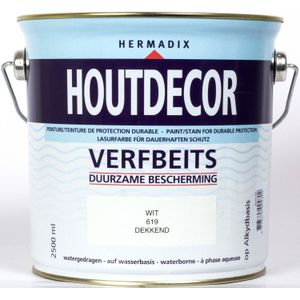 Hermadix Houtdecor Verfbeits Dekkend - 2,5 Liter - 619 Wit