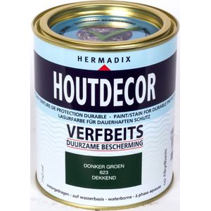 Hermadix Houtdecor Verfbeits Dekkend - 0,75 Liter - 623 Donkergroen