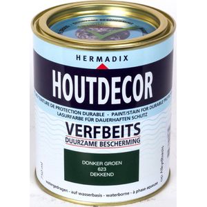Hermadix Houtdecor Verfbeits Dekkend - 0,75 Liter - 623 Donkergroen