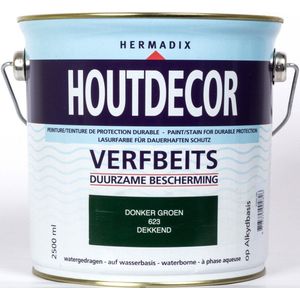 Hermadix Houtdecor Verfbeits Dekkend - 2,5 Liter - 623 Donkergroen