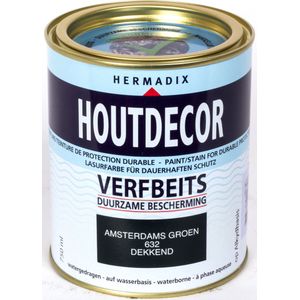 Hermadix Houtdecor Verfbeits Dekkend  - 0,75 Liter - 632  Amsterdams Groen