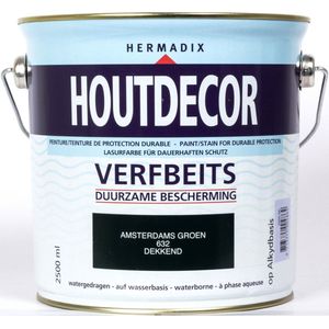Hermadix Houtdecor Verfbeits Dekkend  - 2,5 Liter - 632  Amsterdams Groen