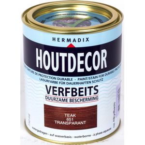 Hermadix Houtdecor Verfbeits Transparant - 0,75 liter - 651 Teak