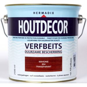 Hermadix Houtdecor Verfbeits Transparant - 2,5 liter -654  Mahonie