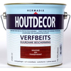 Hermadix Houtdecor Verfbeits Transparant liter 654 Mahonie