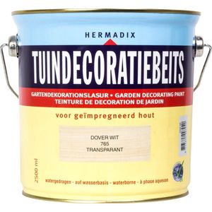 Hermadix Tuindecoratiebeits Transparant - Dover Wit 2,5 liter - Beitsen