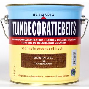 Hermadix Tuindecoratiebeits Transparant 766 Bruin Naturel - 2.5 L