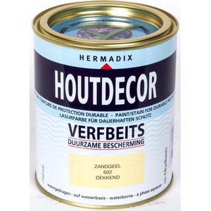 Hermadix Houtdecor Verfbeits Dekkend - 0,75 liter - 602 Zandgeel