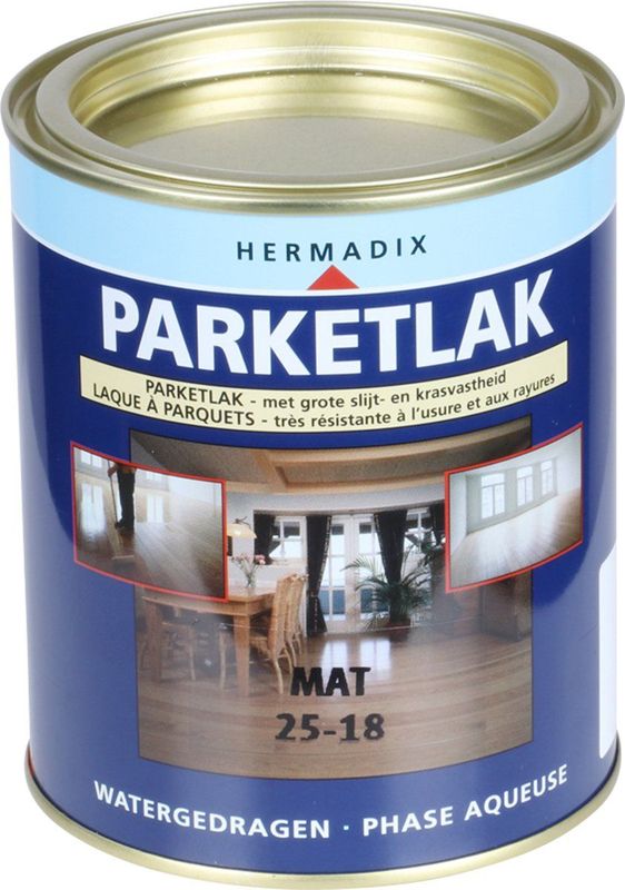 Hermadix - Parketlak Mat 0,75 Liter - Transparante Lak - Waterbasis