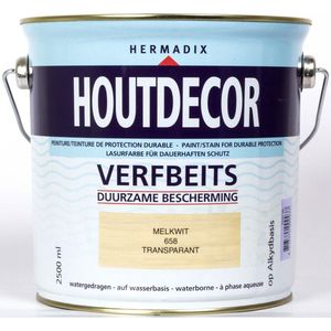 Hermadix Houtdecor Verfbeits Transparant - 2,5 liter - 658 Melkwit