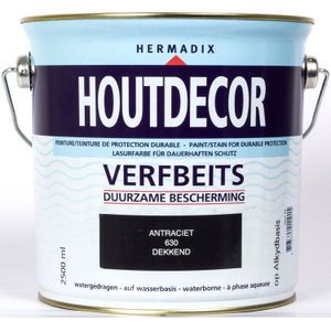 Hermadix Houtdecor Verfbeits Dekkend - 2,5 Liter - 630 Antraciet