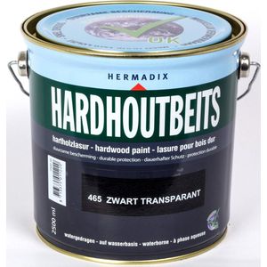 Hermadix Hardhout Beits - 2,5 liter - 465 Zwart Transparant