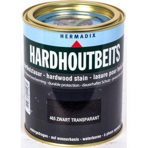 Hermadix Hardhout Beits - 0,75 liter - 465 Zwart Transparant