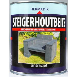 Hermadix Steigerhoutbeits - 0,75 liter - Antraciet