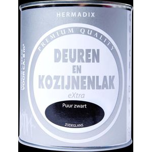 Hermadix deuren & kozijnen lak zijdeglans puur zwart - 750 ml.