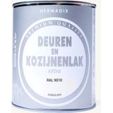 Hermadix deuren & kozijnen lak zijdeglans RAL 9010 - 750 ml.