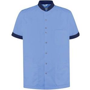 Haen / Ballyclare Heren Zorgjas Milo met tricot mouwinzet Petrol Blue / Donkerblauw