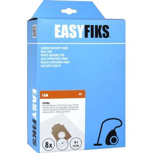 Easyfiks - Stofzuigerzakken - Geschikt voor FAM Futura, Ecoline TCS1400 - 8 Stuks