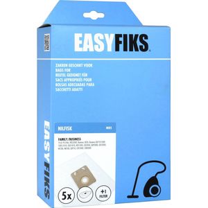Easyfiks - Stofzuigerzakken - Geschikt voor Nilfisk Family/Business, VP300, VP600, Nilfisk Thor - 5 stuks