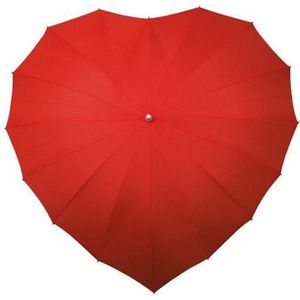 Falcone Parapluie droit - toile en vormen de coeur rouge paraplu, 80 cm, rood (roouge)