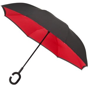Impliva, Opvouwbare paraplu, uniseks, roze, zwart/rood, één maat, zwart/rood, eenheidsmaat, Zwart/Rood, Taille unique