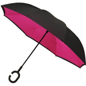 Impliva Inside Out paraplu, dubbele dekking, windregen, roze, één maat, Roze, Taille unique