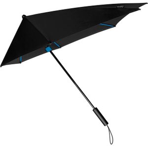 Zwarte STORMaxi paraplu met blauw frame 100 cm - Paraplu's