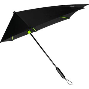Zwarte STORMaxi paraplu met limegroen frame 100 cm - Paraplu's