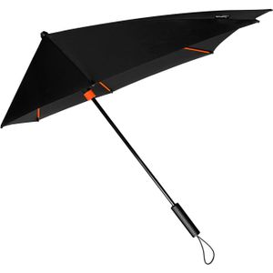 Zwarte STORMaxi paraplu met oranje frame 100 cm - Paraplu's