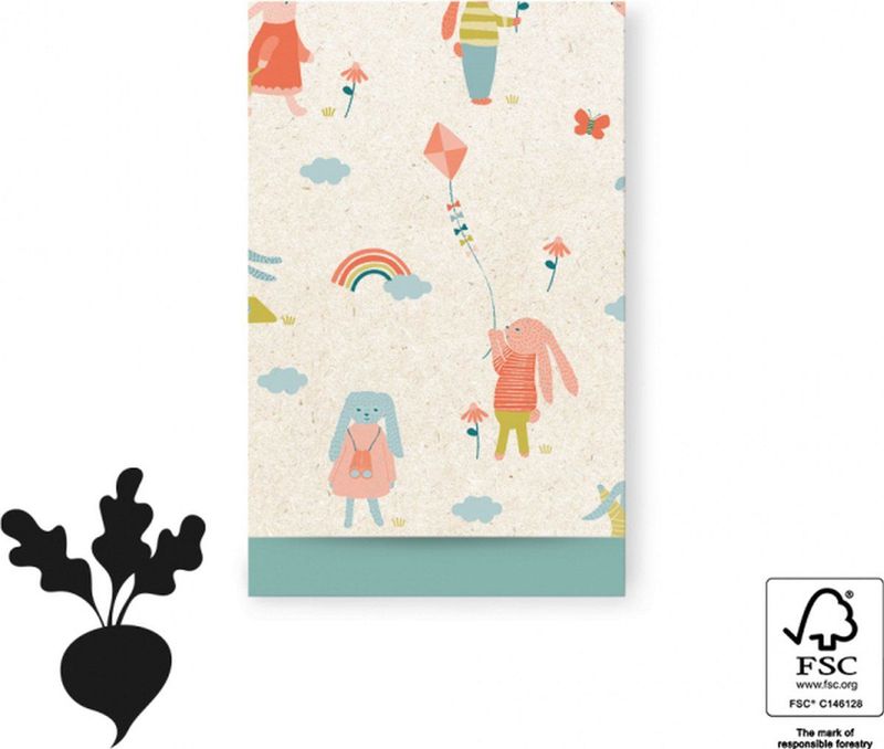 Cadeauzakjes - Sweet Bunny - Misty Green - 17x25cm - 200st