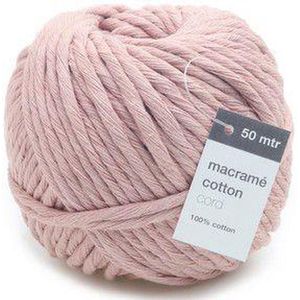 Vivant - Macrame katoenkoord - Kleur Roze - Bol 50 meter