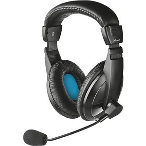 Trust Quasar PC-Headset met Microfoon en Stereogeluid, Over-Ear Pads, In-Line Bediening, Koptelefoon voor PC en Laptop, voor Chatten, Conferentiegesprekken, Kantoor, Skype, Teams - Zwart