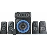 Trust Gaming 21738 GXT 658 Tytan 5.1 Surround PC Lautsprecher mit Subwoofer, Speakers mit LED Beleuchtung, Soundsystem für PC, Laptop, Konsole, TV, Schwarz, 180 W (90 W RMS)