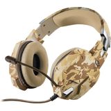 Trust Gaming Headset GXT 322D Carus met Microfoon voor PS4, PS5, PC, Xbox Series X, Nintendo Switch, Xbox One - Verstelbare Microfoon en Hoofdband, Gevlochten Nylon Kabel van 1m - Desert Camo