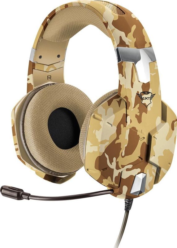 Trust - GXT 322D Carus - Gaming Headset - Desert Camo - Gevlochten Nylon Kabel 1m