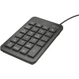 Trust Xalas Digitale toetsenblok, bekabeld, USB, Plug & Play, 23 toetsen, mini digitaal toetsenbord voor pc/laptop, zwart