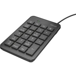 Trust Xalas Digitale toetsenblok, bekabeld, USB, Plug & Play, 23 toetsen, mini digitaal toetsenbord voor pc/laptop, zwart
