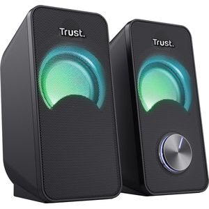 Trust Arys Compacte Luidsprekerset 2.0 PC Speakers met RGB Led Verlichte, Zwart
