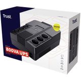 Trust - Maxxon Offline Schuko 800VA UPS - Betrouwbare Batterij Back-up - 6 Stopcontacten