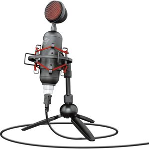 Trust Gaming GXT 244 Buzz Gaming Mikrofon mit Ständer, Kondersator, Nierencharakteristik, USB Mikrofon für PC, PS5, PS4, Streaming, Podcasting, Musikaufnahmen, YouTube, Twitch - Schwarz