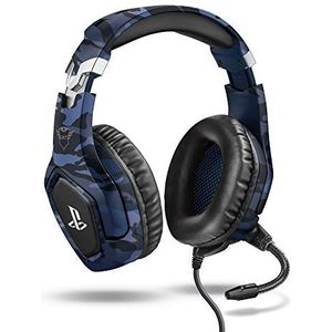 Trust Gaming PS4 en PS5 gaming koptelefoon met officiële licentie voor Playstation GXT 488 Forze-B - met vouwbare flexibele microfoon, microfooncompensatie en volumeregeling op kabel - blauw