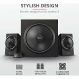 Trust Yuri PC 2.1 luidsprekersysteem met houten subwoofer (120 W, volumeregeling met hoofdtelefoonaansluiting en line-in-aansluiting) zwart