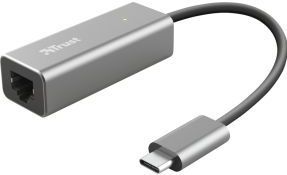 Trust - DALYX - USB-C Netwerkadapter - Zwart - Stabiele Internetverbinding