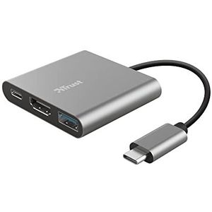 Trust Dalyx - 4K HDMI - USB 3.0 / USB-C - Aluminium - 30Hz - Donkergrijs