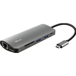 Trust Dalyx 7-in-1 USB-C Multi-PortAdapter - Silber
