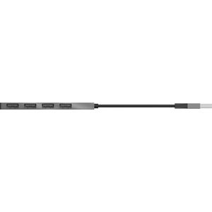 Trust 23786 Halyx Mini USB 2 Hub aus Aluminium mit 4 Ports für PC, Laptop, Mac - Silber