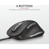 Trust - Fyda - Muis - Zwart - Ergonomisch Ontwerp - 6 Knoppen